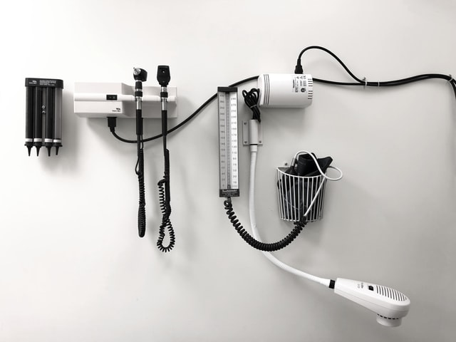 medical tools hanging on a wall