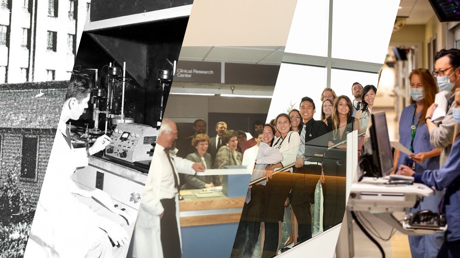 A compilation of images showing a brief history of the Department of Medicine.