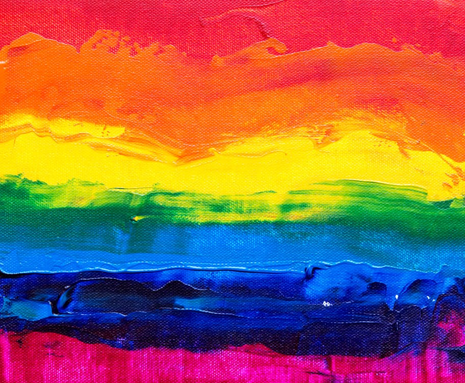 Painting of pride colors