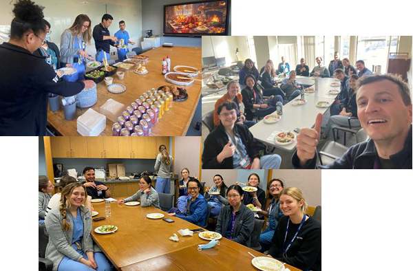 Internal Medicine Residents having thanksgiving lunches at Harborview, UWMC and the VA.