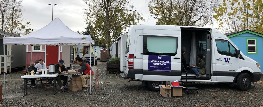 Mobile health van at outreach clinic