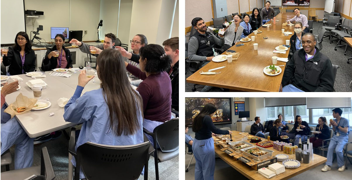 Internal Medicine residents celebrating New Year's Eve at Harborview, UWMC and the VA