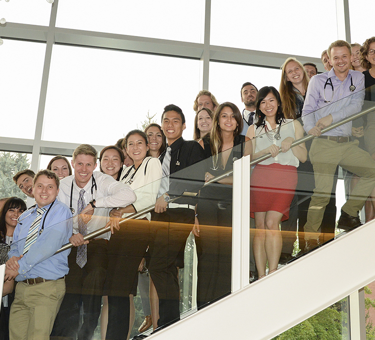 students on stairs