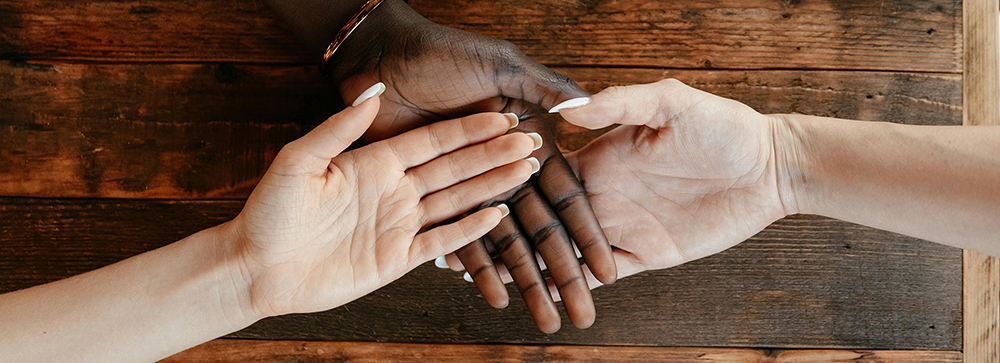hands overlapping